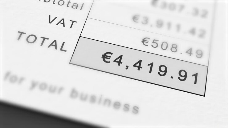 Totale fattura animato e crescente in euro - IVA inclusa