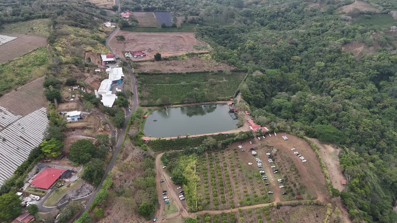 Aerial images of a lake in Poas Volcano, Costa Rica, Poas, Alajuela