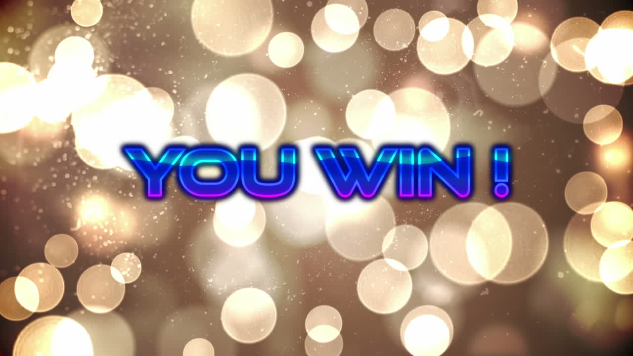 스포트 라이트 위에서 네온 텍스트를 이기는 애니메이션