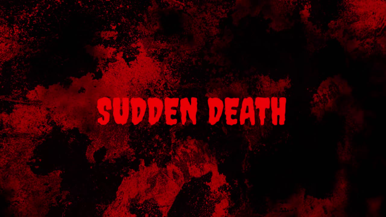 Sudden Death Text on Bloody Grunge Background