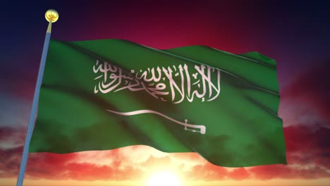 4k highly detailed flag of saudi arabia loopable