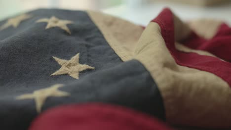 Detail of American flag with 13 stars of the revolution