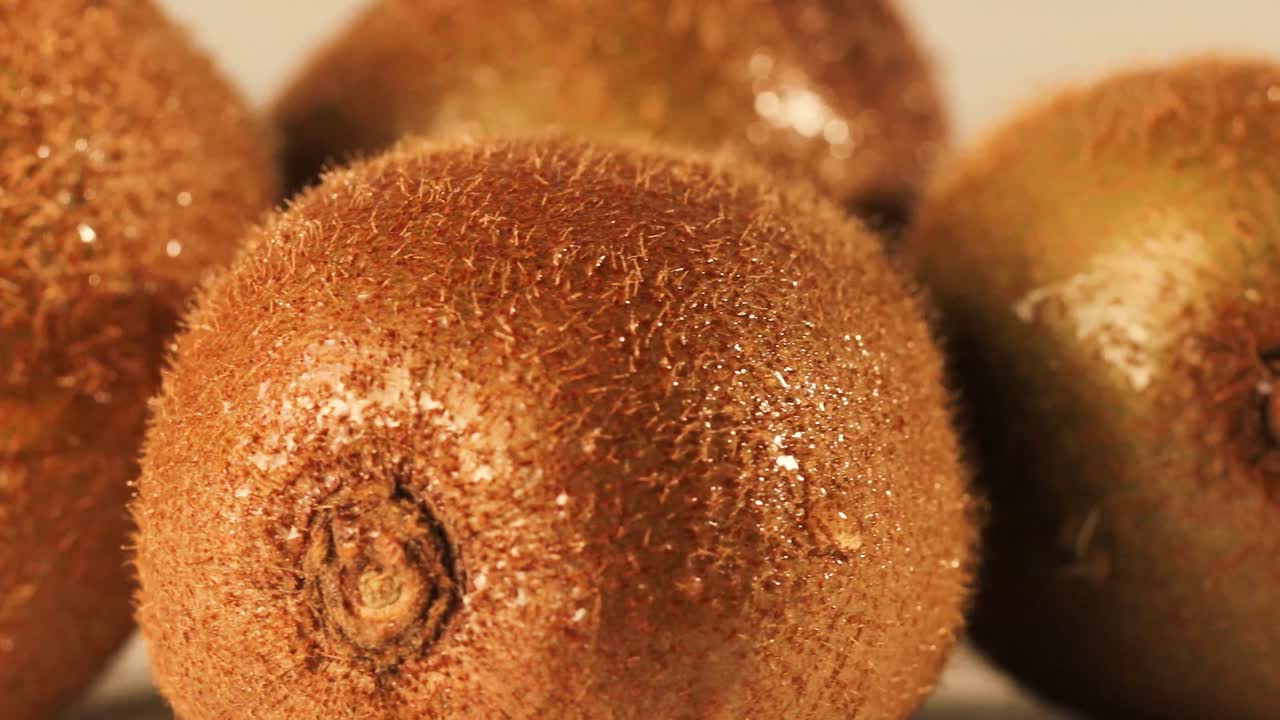 키위의 천천히 회전하는 무빙 샷