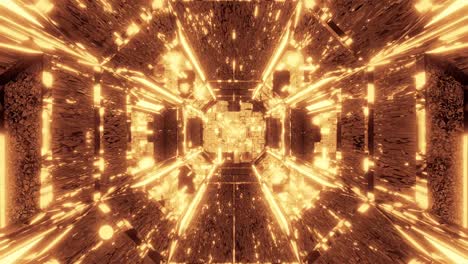 futuristic scifi tunnel corridor with glowing flying spheres particles 3d illustration motion background live wallpaper graphic design club visual vj loop