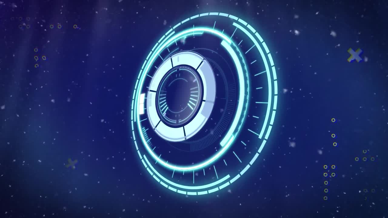 animación de formas en movimiento sobre el escaneo de alcance