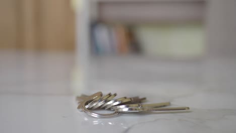 a close-up of a set of keys on a table