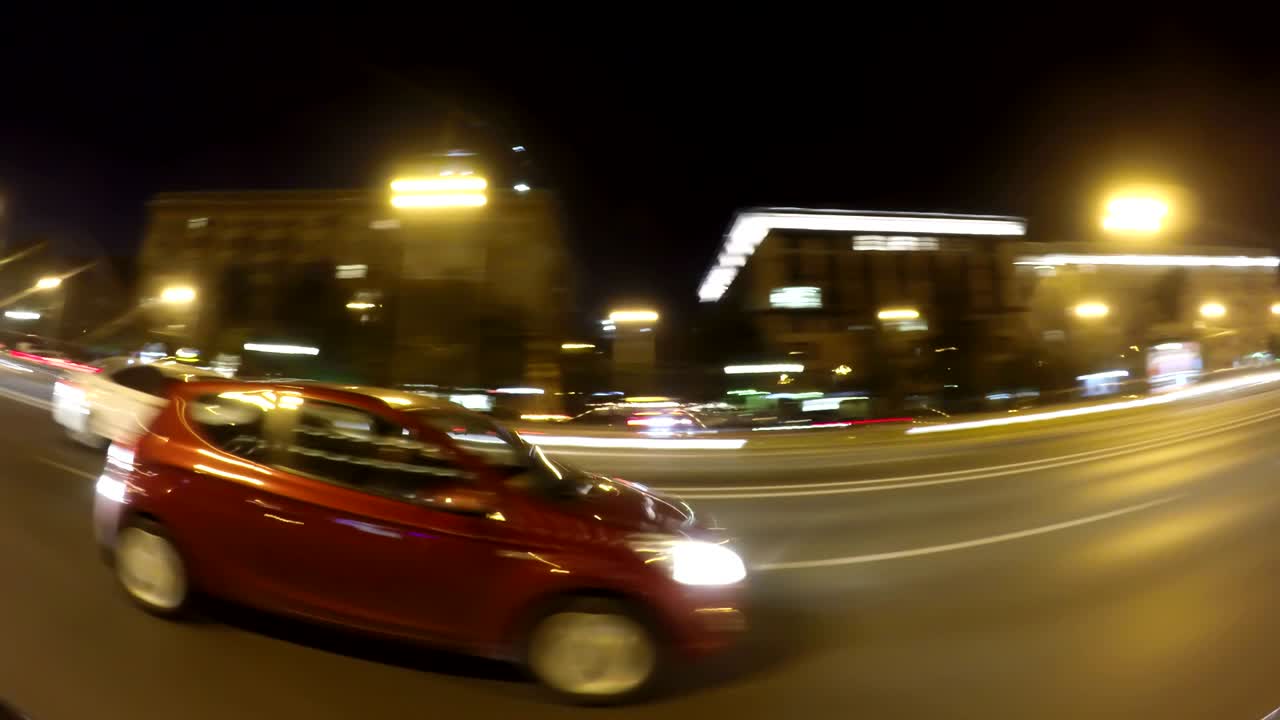 빠른 도시 드라이브 야간 도로 타임 스 사이드 뷰 루프 가능