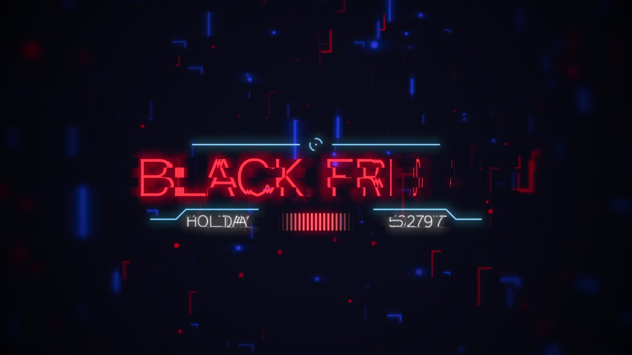 hud 요소가 있는 컴퓨터 화면의 검은 금요일