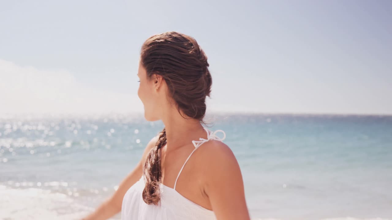 날씨 를 즐기는 여자