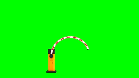 automatic barrier on green background. isolated 3d render