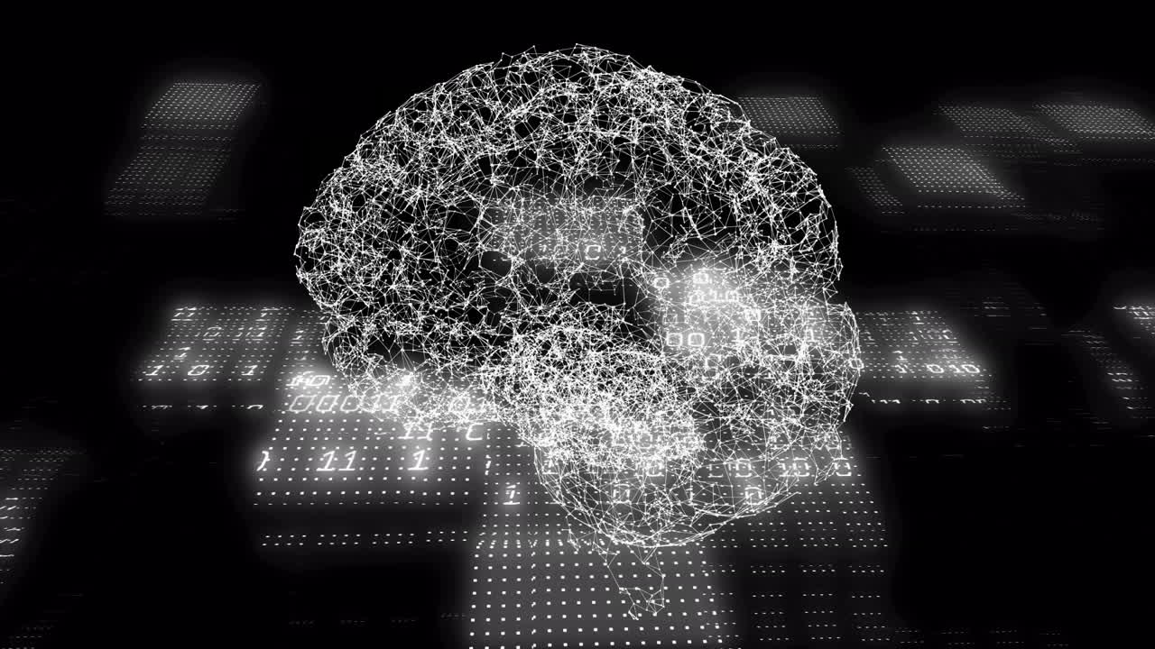 Animation of data processing over human brain
