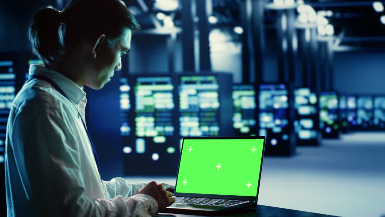 Chroma key laptop used on servers