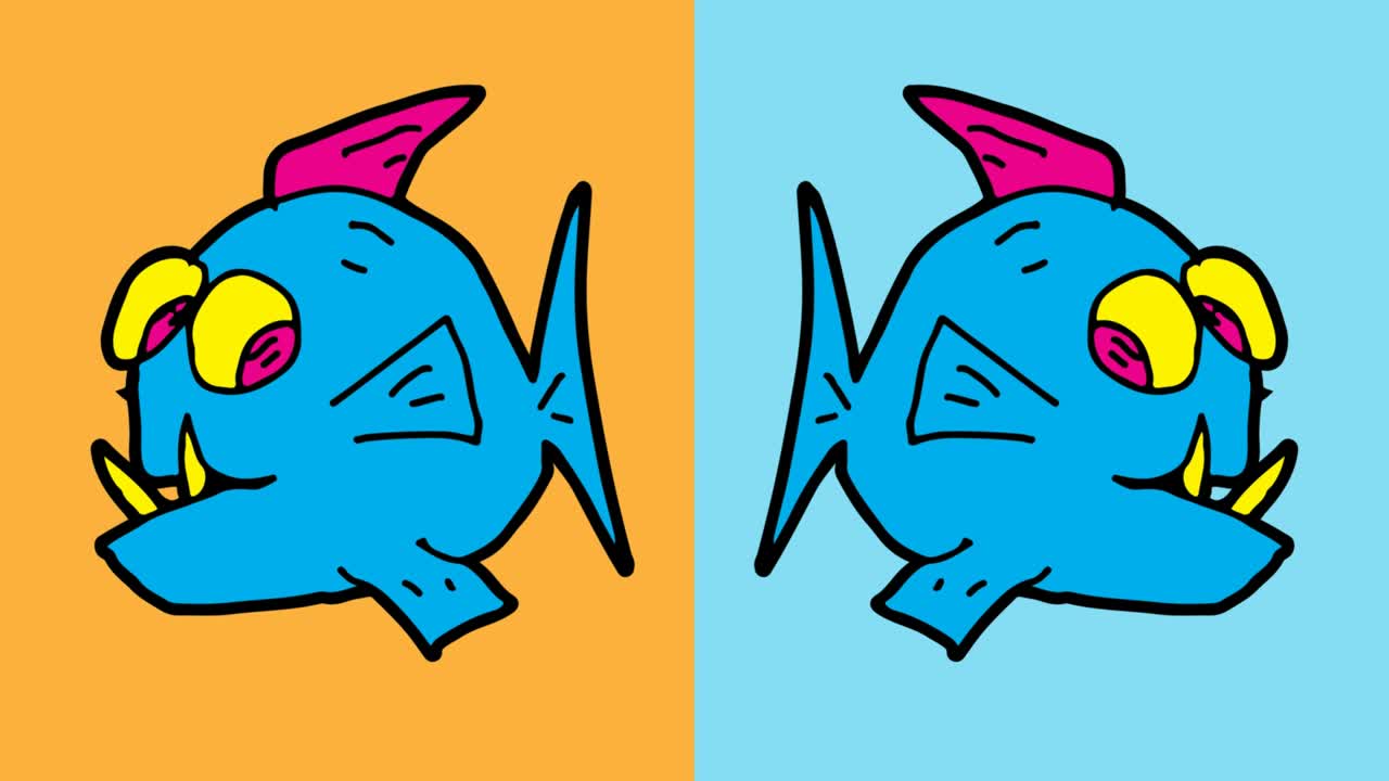 niños dibujando arte pop fondo sin costuras con tema de piraña