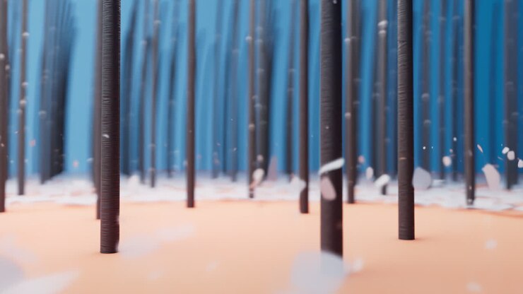 3d rendering animation close up, anti-dandruff shampoo on hair and scalp. Dandruff hair care concept