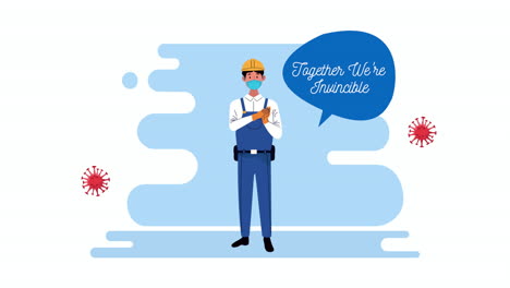 constructor con juntos somos invencibles campaña de mensaje