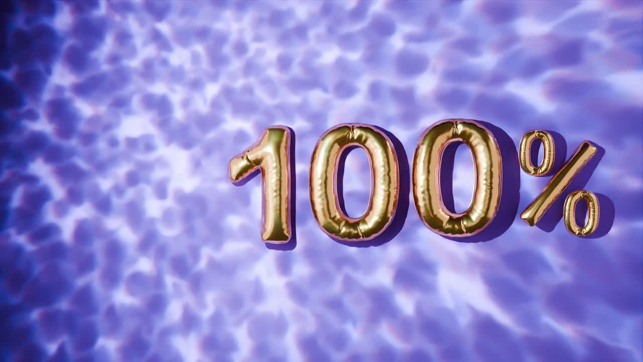 100% 금색, 보라색 바탕에 물 위에 떠 있는 물결.