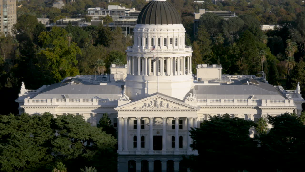 Aerial View of the California State Capitol Building in Sacramento