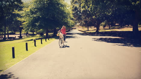 happy couple on a bike ride