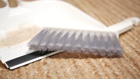 cleaning tools on straw mat