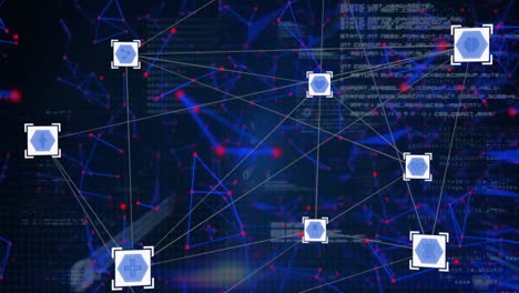 Animación-De-Red-De-Conexiones-Sobre-Procesamiento-De-Datos.