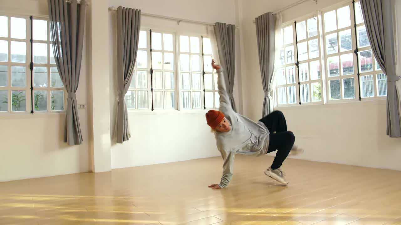 Young Athlete Male Break Dancer, Slow Motion