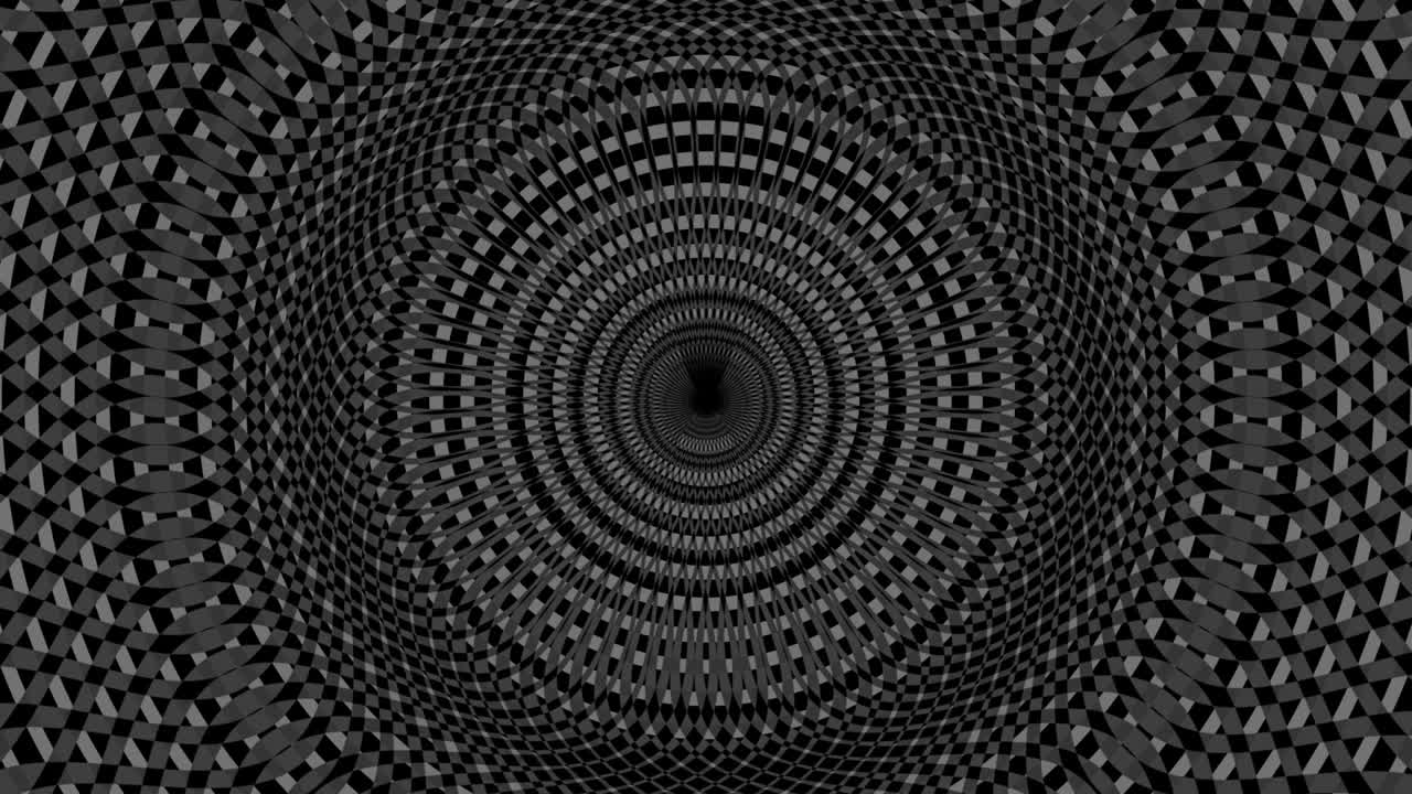 A monochrome geometrical pattern motion graphic