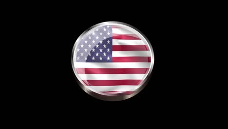 3d steel badge with the flag of the united states of america