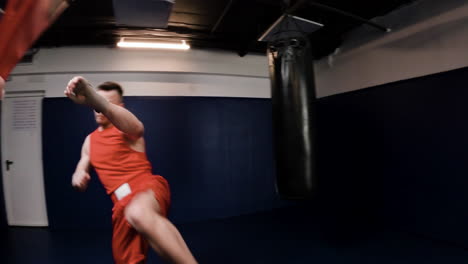 boxing training session with protective gear