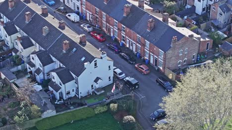 an aerial shot of traditional 2-storey homes in derby, uk