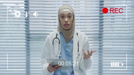 filming a doctor on a digital camera 4k