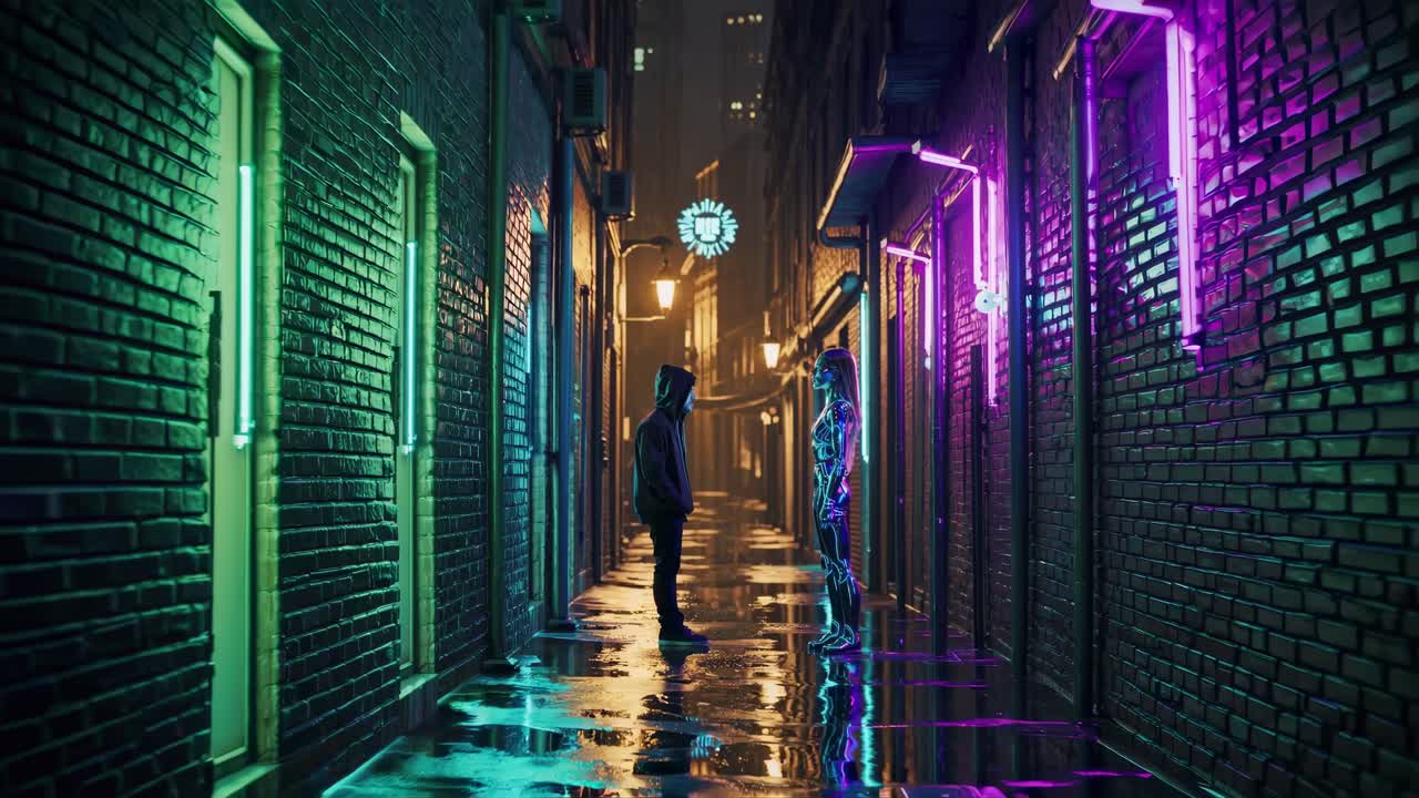 Cyberpunk Alley Encounter