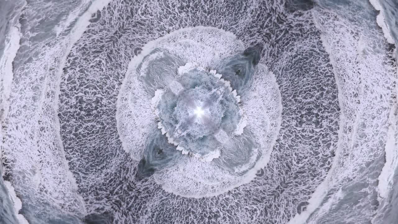 curvatura en perspectiva de las olas oceánicas