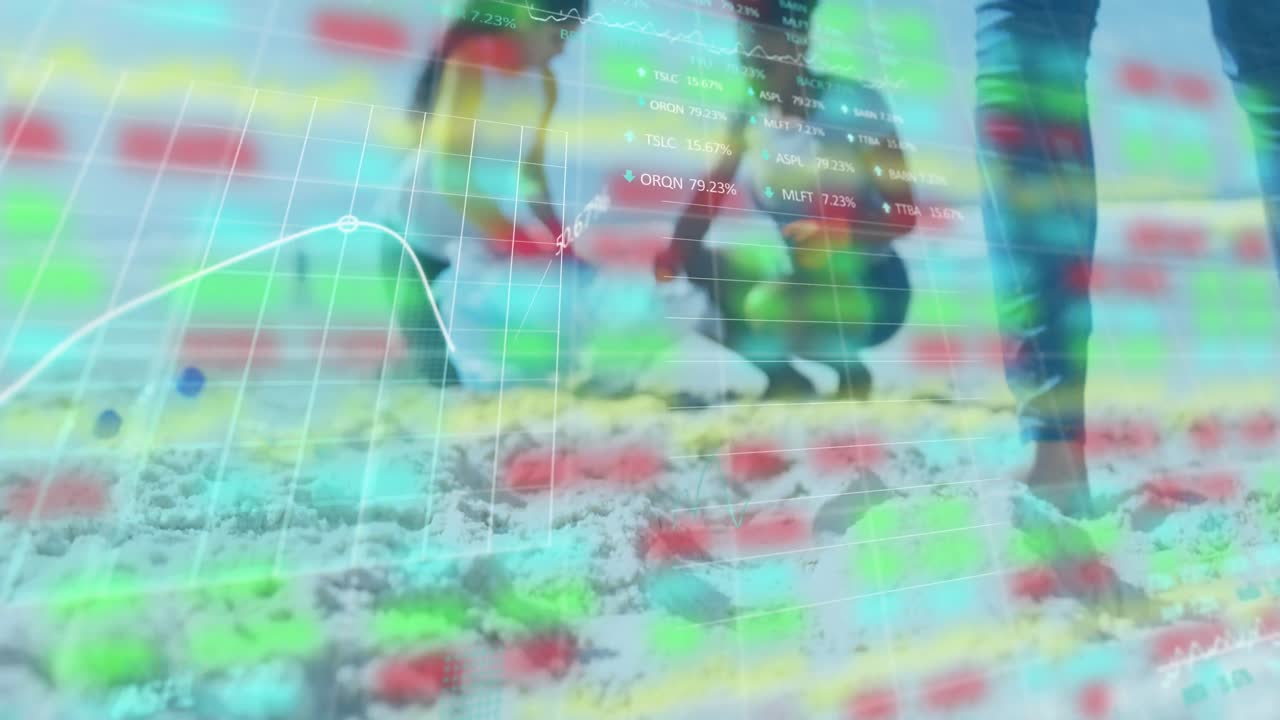 데이터 프로세싱 및 그래프 애니메이션을 녹색 배경으로 만들었습니다.