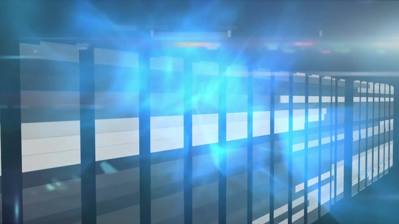 서버 방 위에 반 ⁇ 이는 불빛의 애니메이션