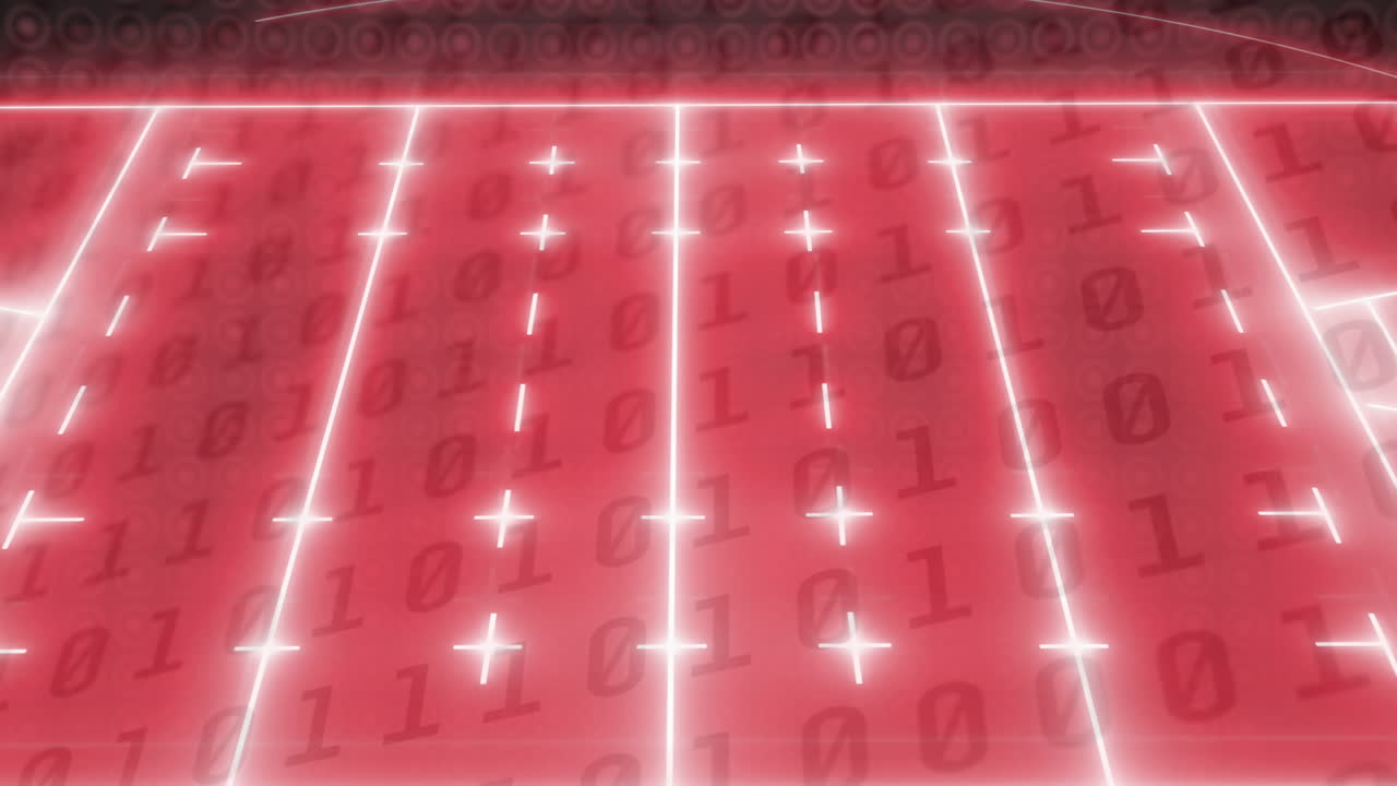 서클 위에 네온 스포츠 경기장의 애니메이션