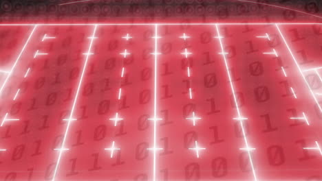 animación de un estadio deportivo de neón sobre círculos