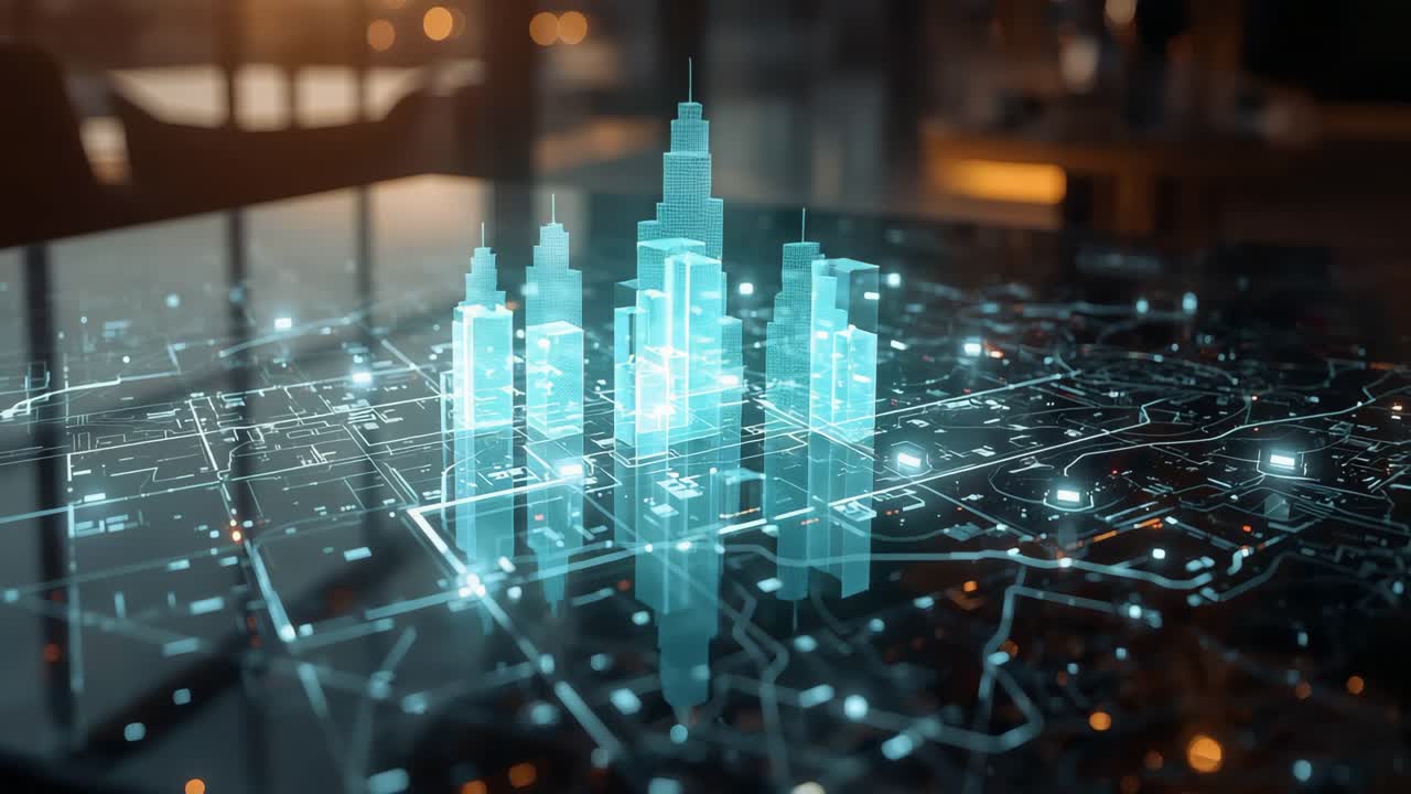 Futuristisches Technologie-Netzwerk einer Stadt