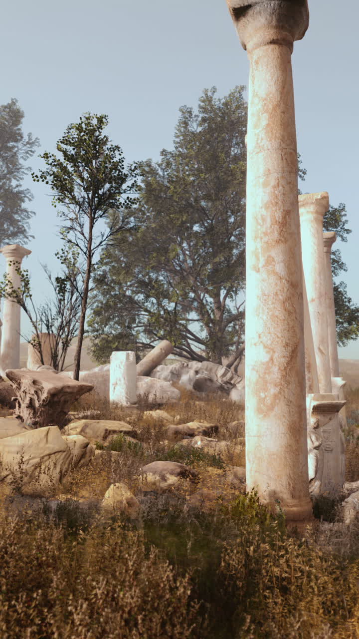 antiguas ruinas en un paisaje bañado por el sol