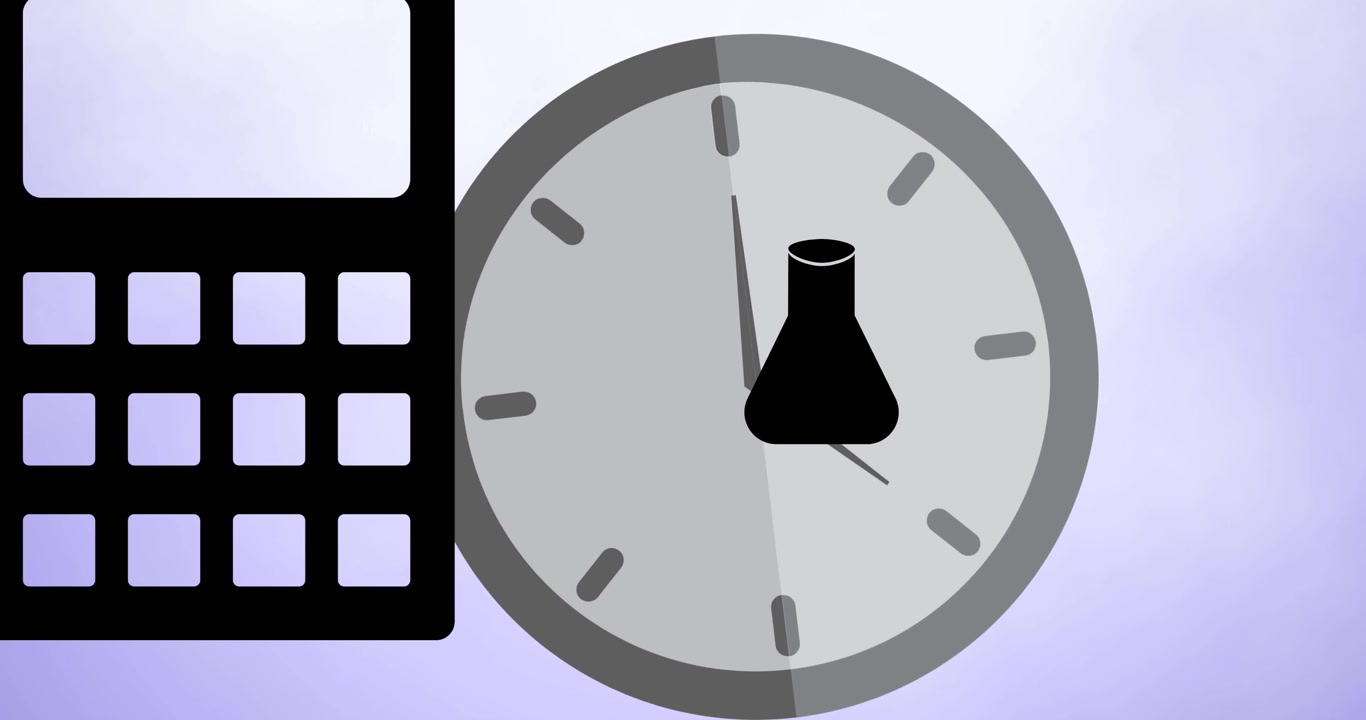 Animation of school items icons moving on white background