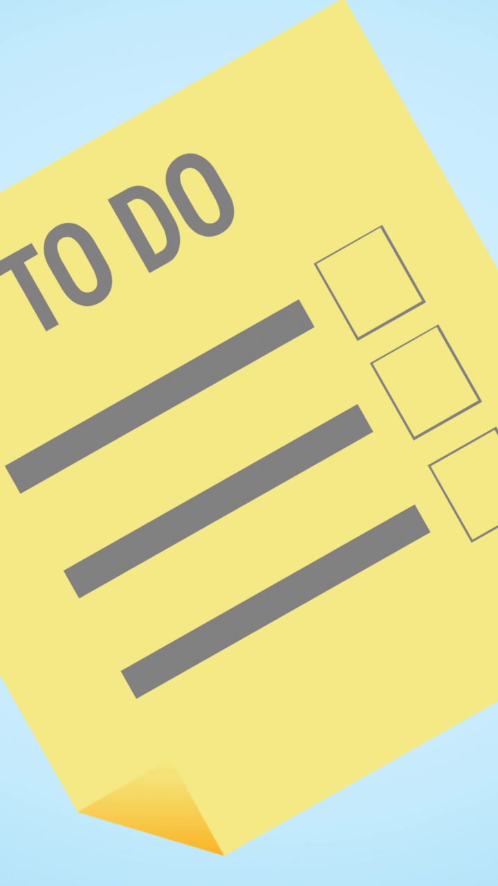 Animation of yellow document on blue background