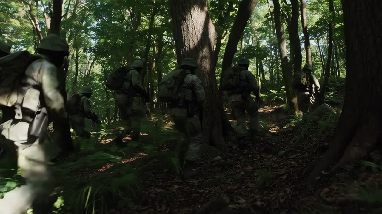 Soldiers on a jungle patrol