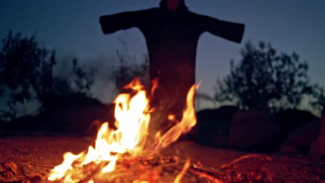 the witch conjures. a terrible ritual