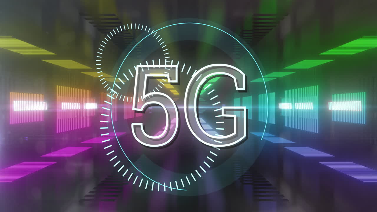 빛나는 터널에 대한 원에 5g 텍스트