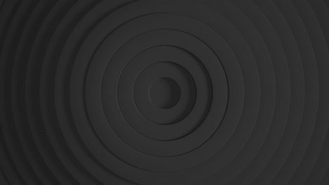 minimalismo negro patrón abstracto de círculos con el efecto de desplazamiento. animación de anillos limpios blancos. fondo abstracto para presentación de negocios. bucle sin costuras 4k vista superior