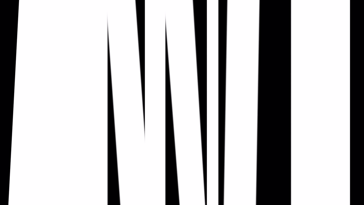 Abstracte motion graphic met verticale witte balken op een zwarte achtergrond