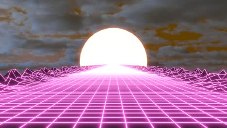 80s retro abstract 3d animation background