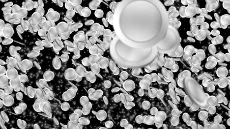 silver coin particles, cg animation, loop,