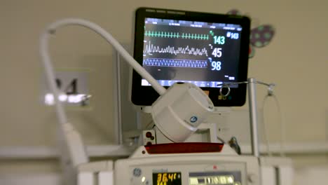 vital signs monitor in a hospital room - rack focus