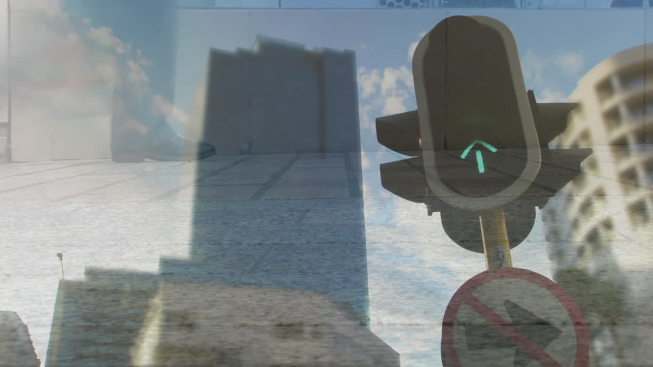 Busy commuters on city street