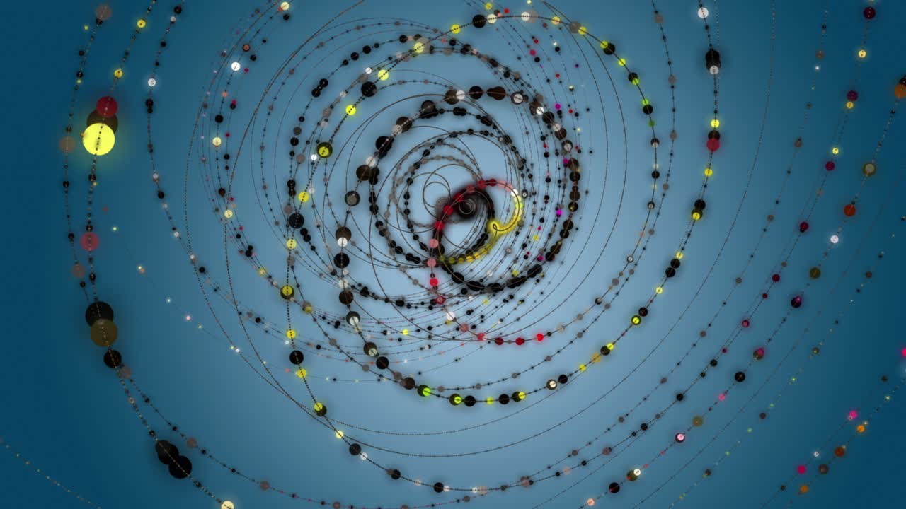 animación fantástica con objeto de rayas de partículas en cámara lenta, 4096x2304 bucle 4k